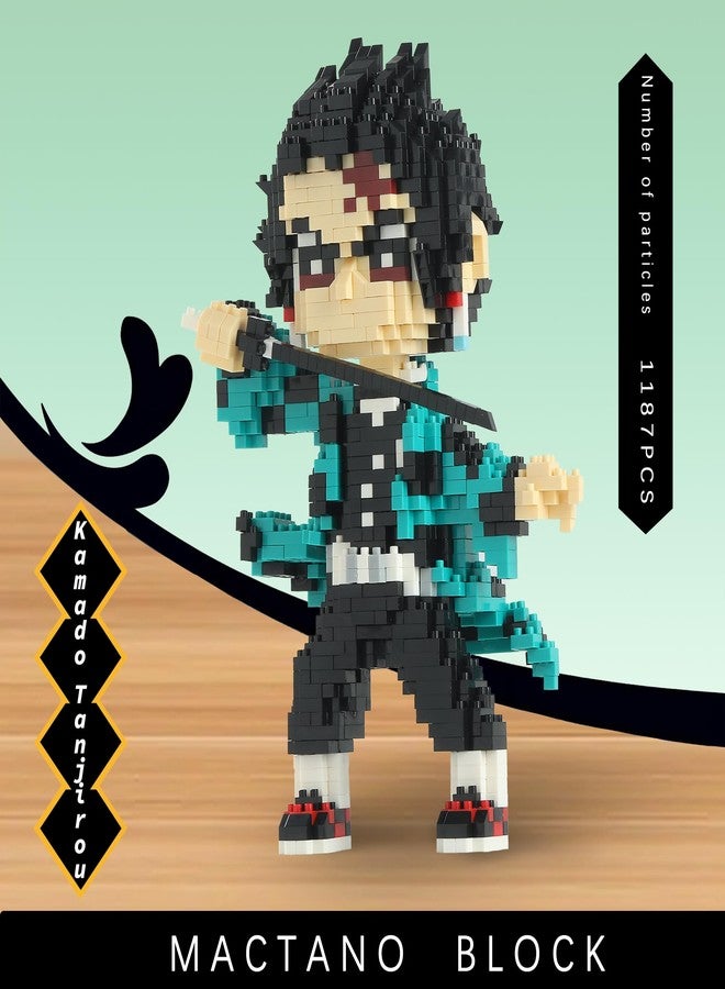 MACTANO Anime Demon Figure Micro Mini Building Set Slayer Tanjiro Kamado Building Block Toy for Adult-1187pcs - Image 4